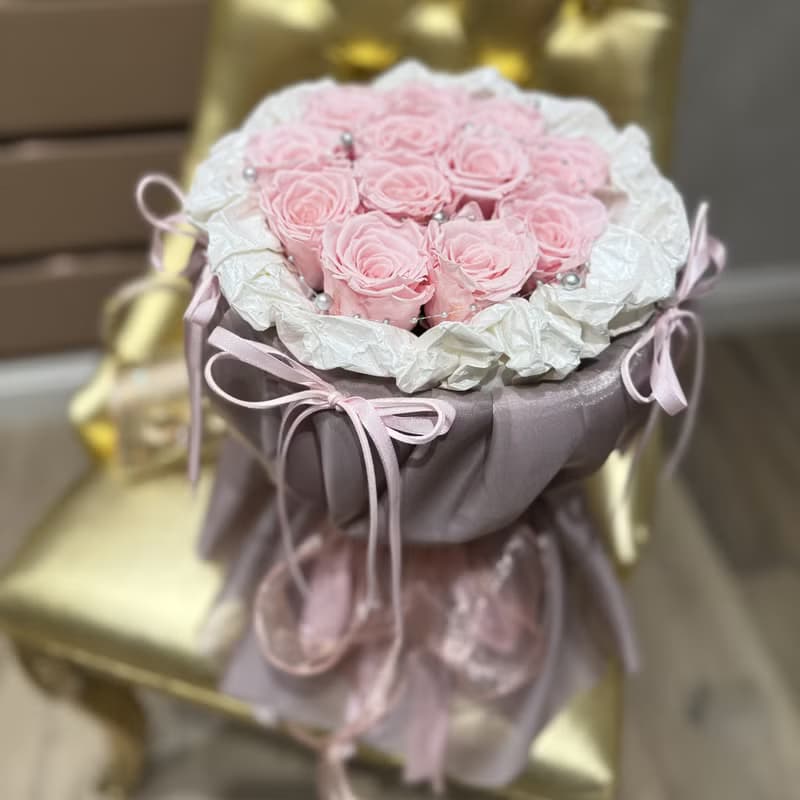 永生花玫瑰花束 公主裙布藝包裝