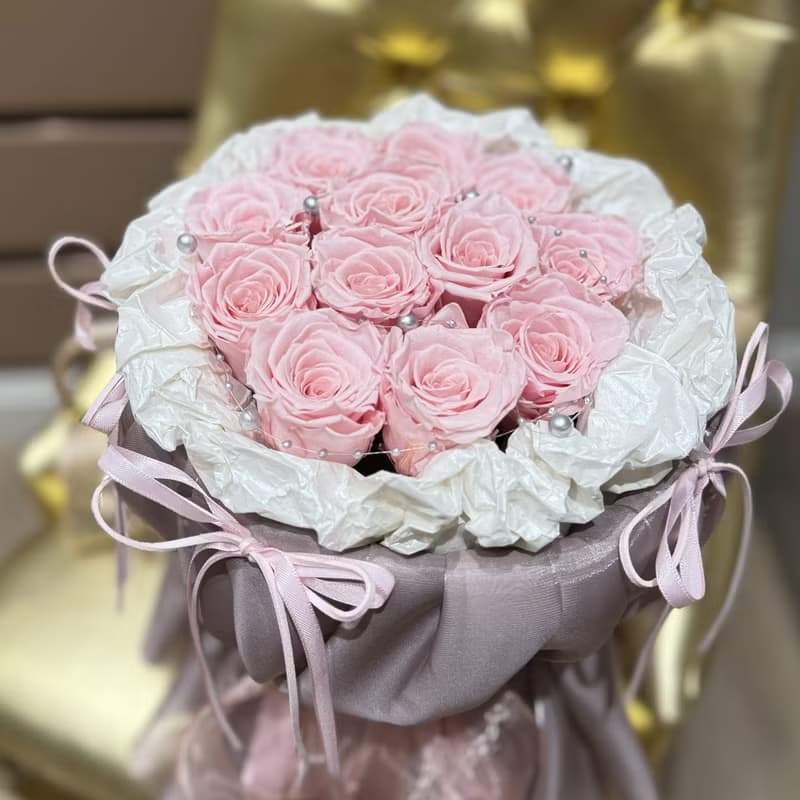 永生花玫瑰花束 公主裙布藝包裝