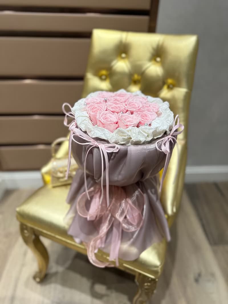 永生花玫瑰花束 公主裙布藝包裝