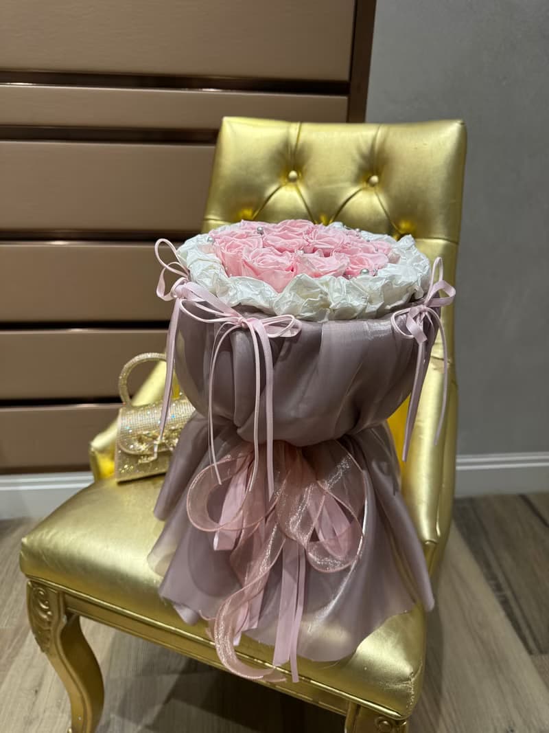 永生花玫瑰花束 公主裙布藝包裝