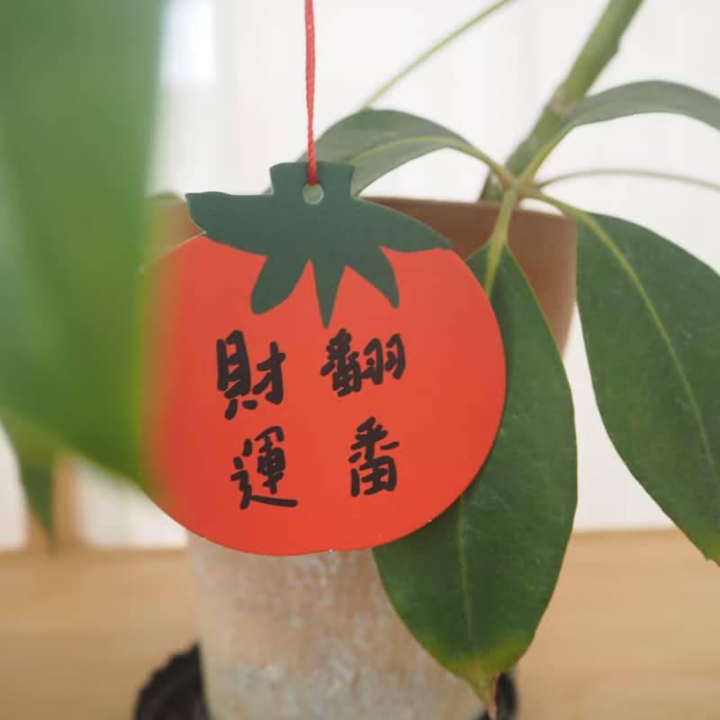 蔬菜吊牌好心情樹挂件新年禮物盆栽吊飾綠植發財樹過年掛裝飾牌