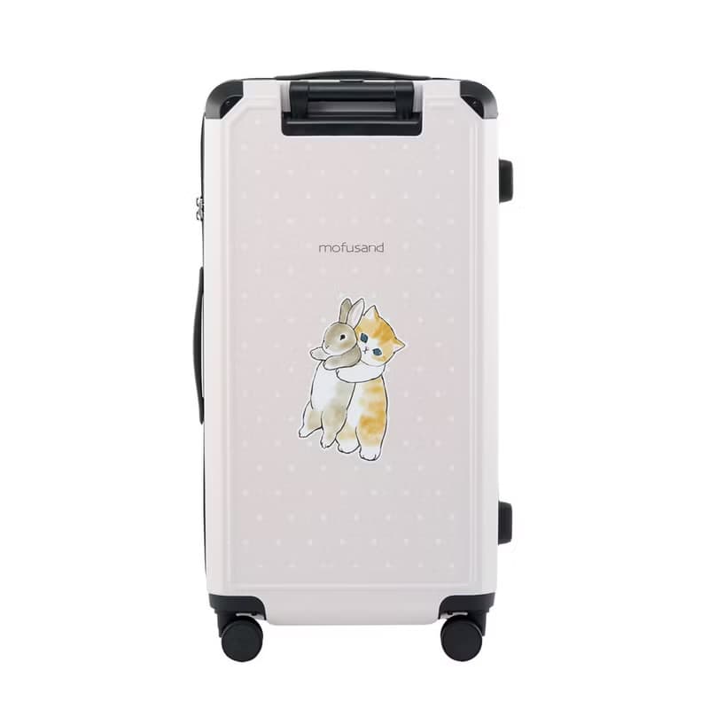 【Mofusand貓福珊迪】28吋拉鍊款行李箱 胖胖箱 旅行箱-貓兔粉