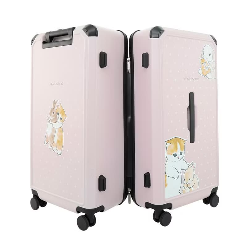 【Mofusand貓福珊迪】28吋拉鍊款行李箱 胖胖箱 旅行箱-貓兔粉