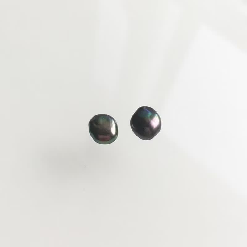Silver Black Keshi Pearl Earrings, Stylish Earrings