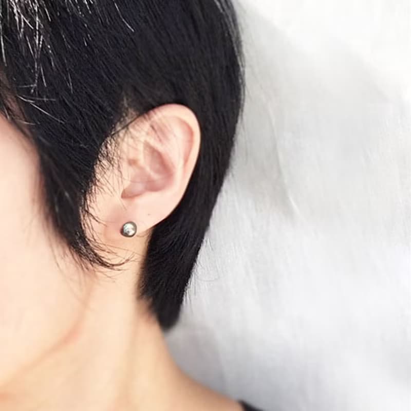 Silver Black Keshi Pearl Earrings, Stylish Earrings