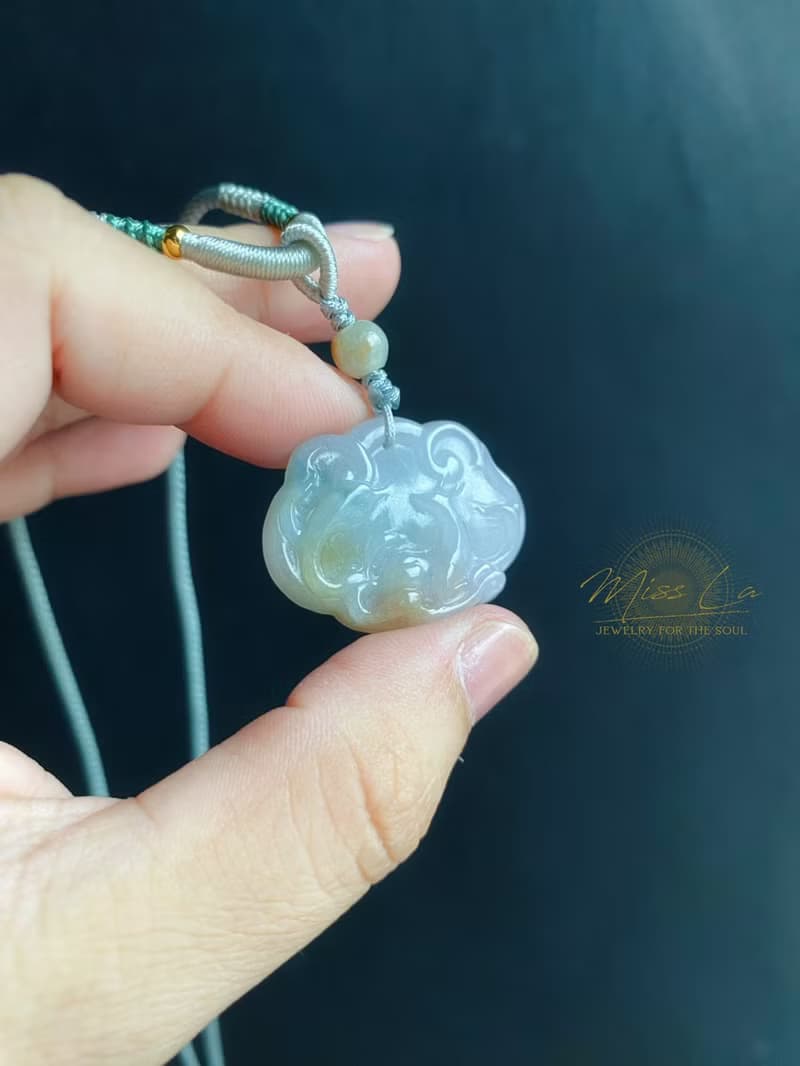 天然緬甸玉翡翠 如意狐狸 手工雕 招桃花守姻緣 禮物 天然 項鍊