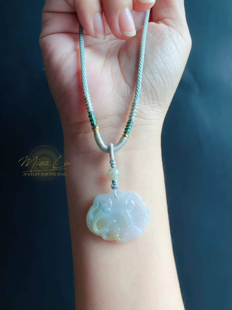 天然緬甸玉翡翠 如意狐狸 手工雕 招桃花守姻緣 禮物 天然 項鍊