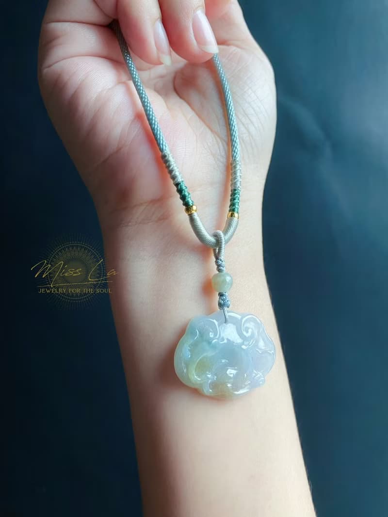 天然緬甸玉翡翠 如意狐狸 手工雕 招桃花守姻緣 禮物 天然 項鍊