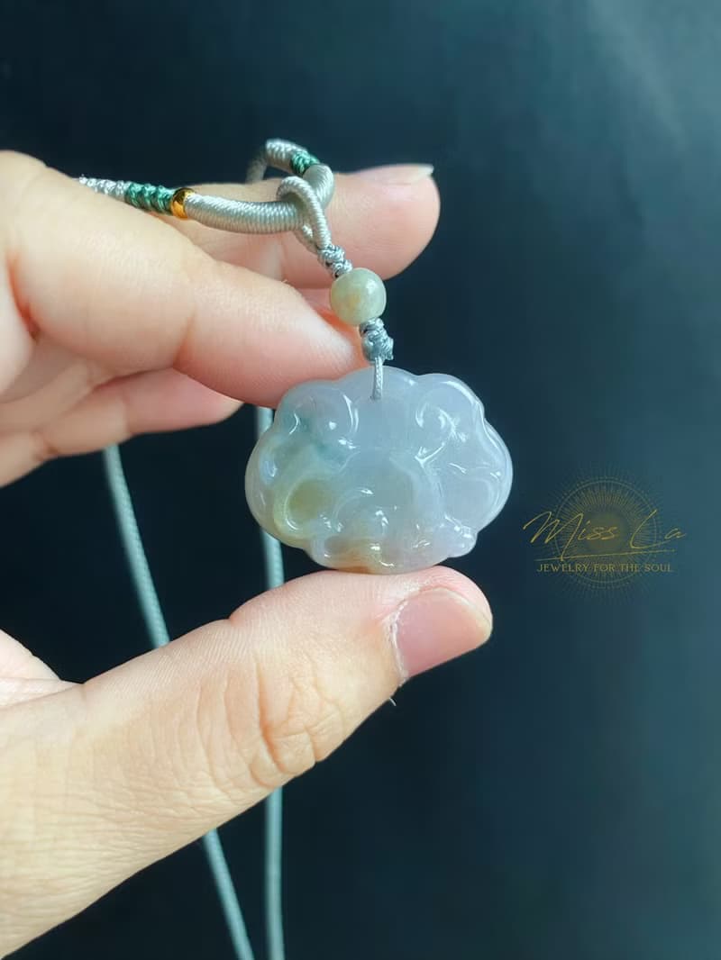 天然緬甸玉翡翠 如意狐狸 手工雕 招桃花守姻緣 禮物 天然 項鍊