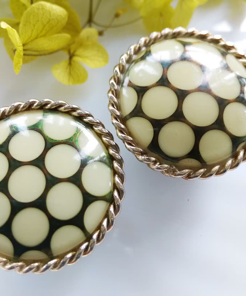 Vintage Jewelry 西洋古董飾品 摩登普普 密集 夾式耳環