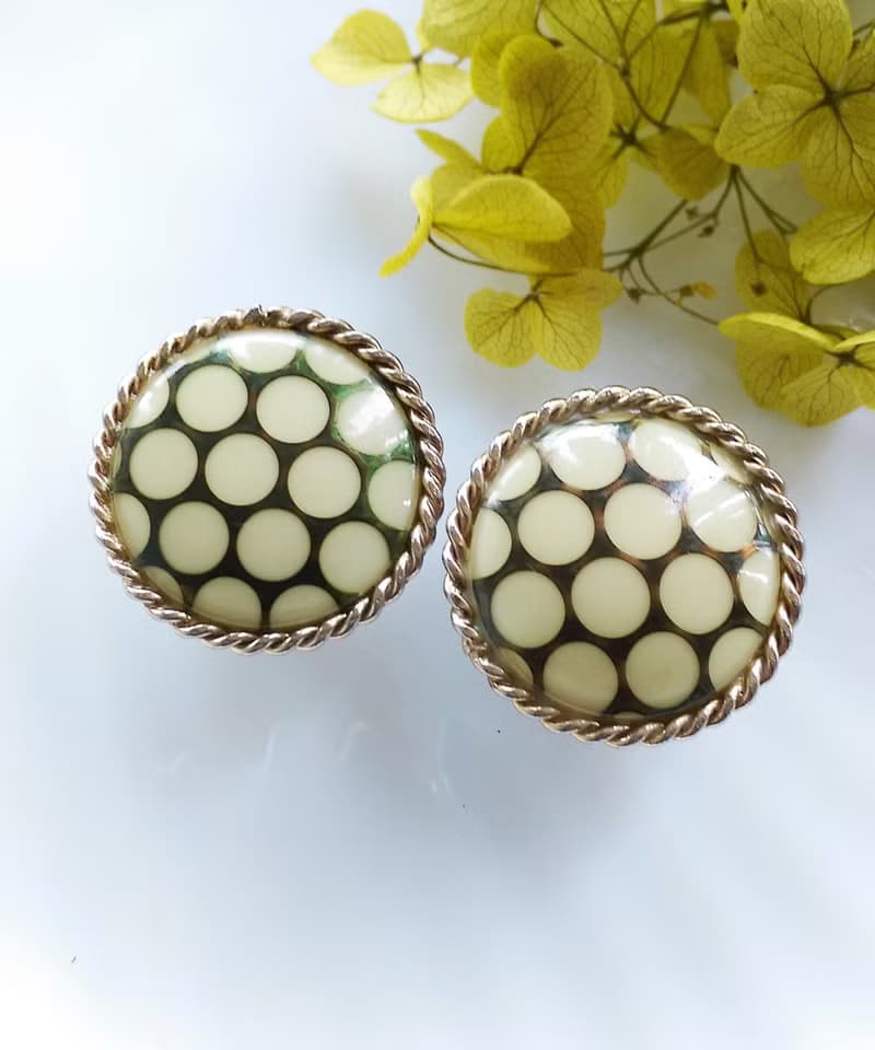 Vintage Jewelry 西洋古董飾品 摩登普普 密集 夾式耳環