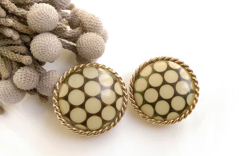 Vintage Jewelry 西洋古董飾品 摩登普普 密集 夾式耳環