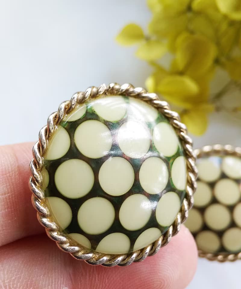 Vintage Jewelry 西洋古董飾品 摩登普普 密集 夾式耳環