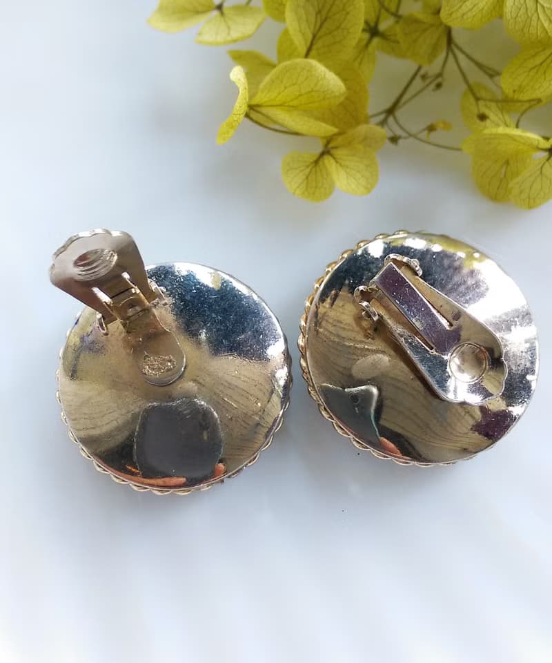 Vintage Jewelry 西洋古董飾品 摩登普普 密集 夾式耳環