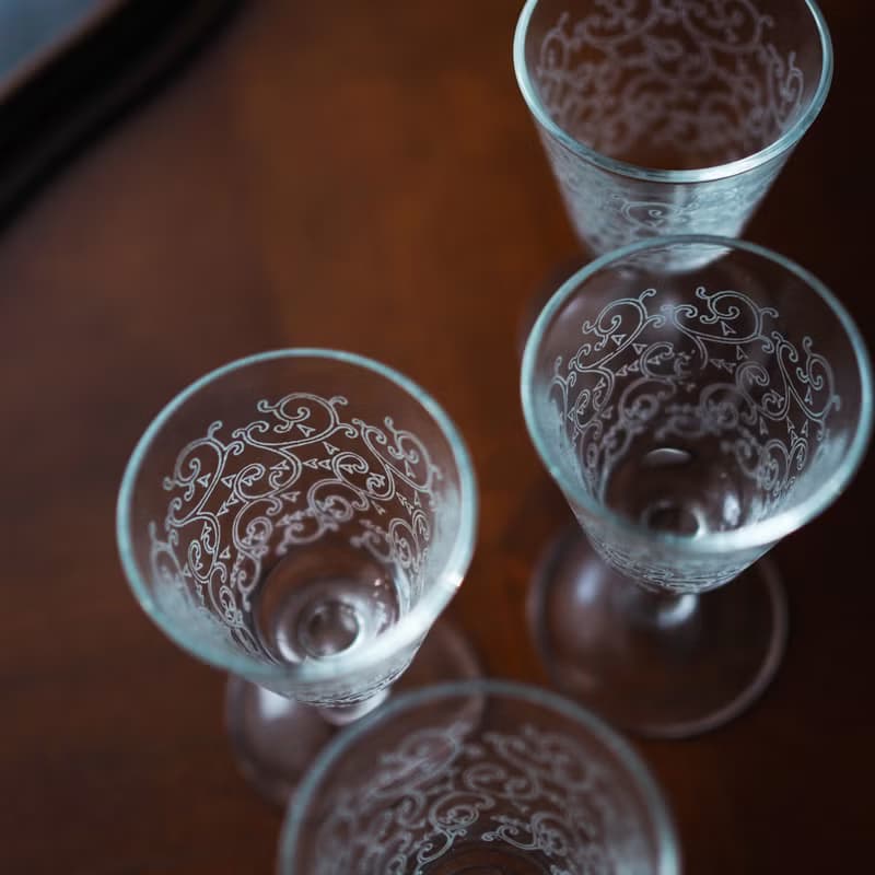法國 Luminarc 復古高腳小洒杯 / 一套 2 個