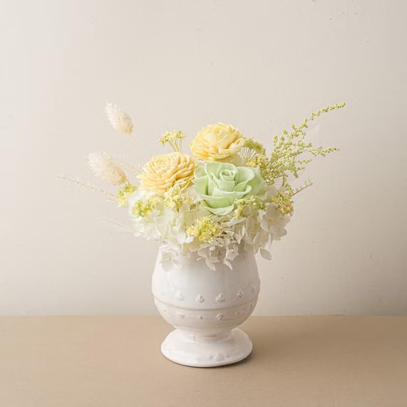典雅永生玫瑰小盆花 開幕花禮 新居落成 生日禮物 永生花 索拉花