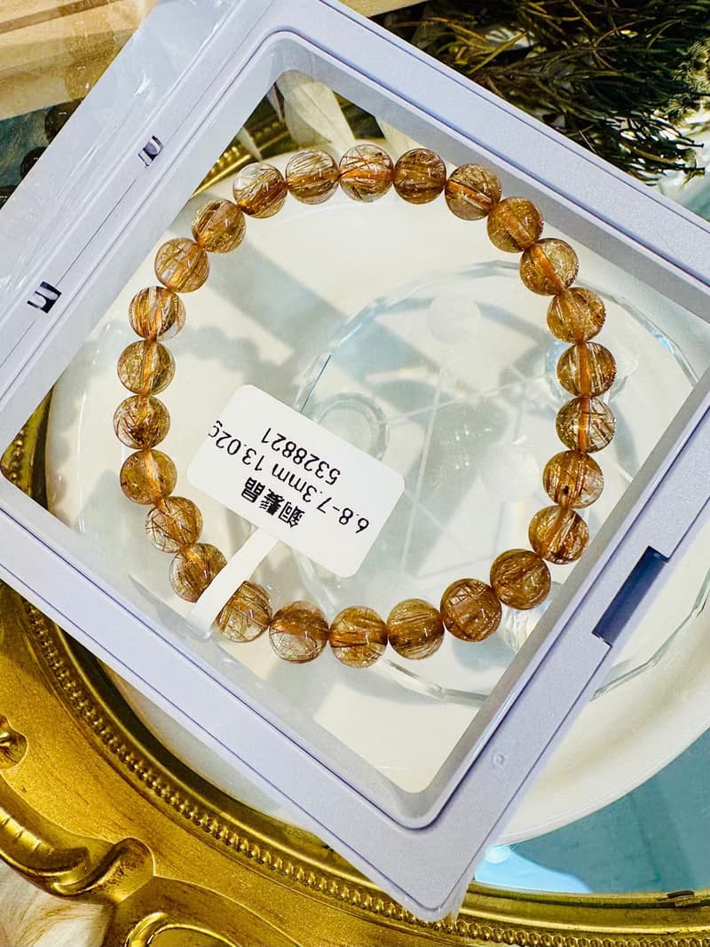 玻璃輕透料金閃閃銅髮6.8-7.3mm13.02g辟邪擋煞逢凶化吉化解濁氣