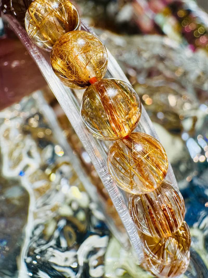 玻璃輕透料金閃閃銅髮6.8-7.3mm13.02g辟邪擋煞逢凶化吉化解濁氣