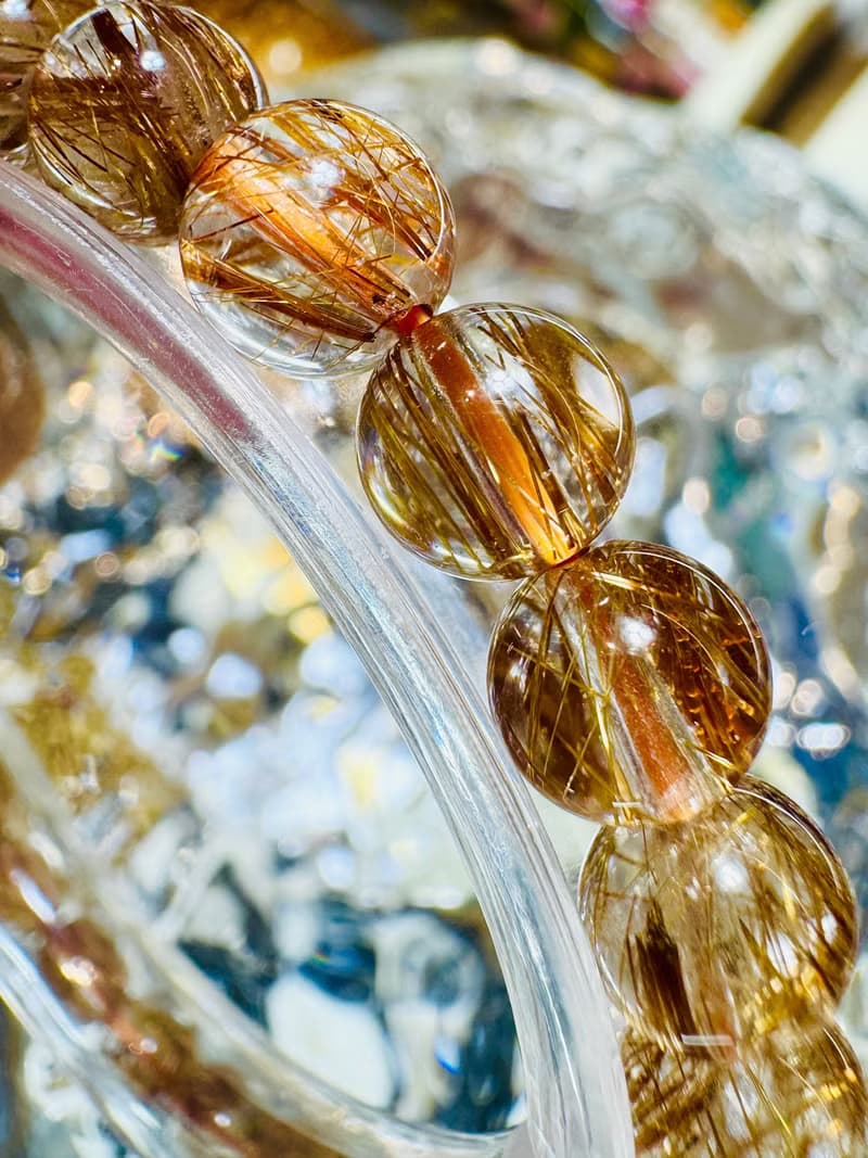 玻璃輕透料金閃閃銅髮6.8-7.3mm13.02g辟邪擋煞逢凶化吉化解濁氣