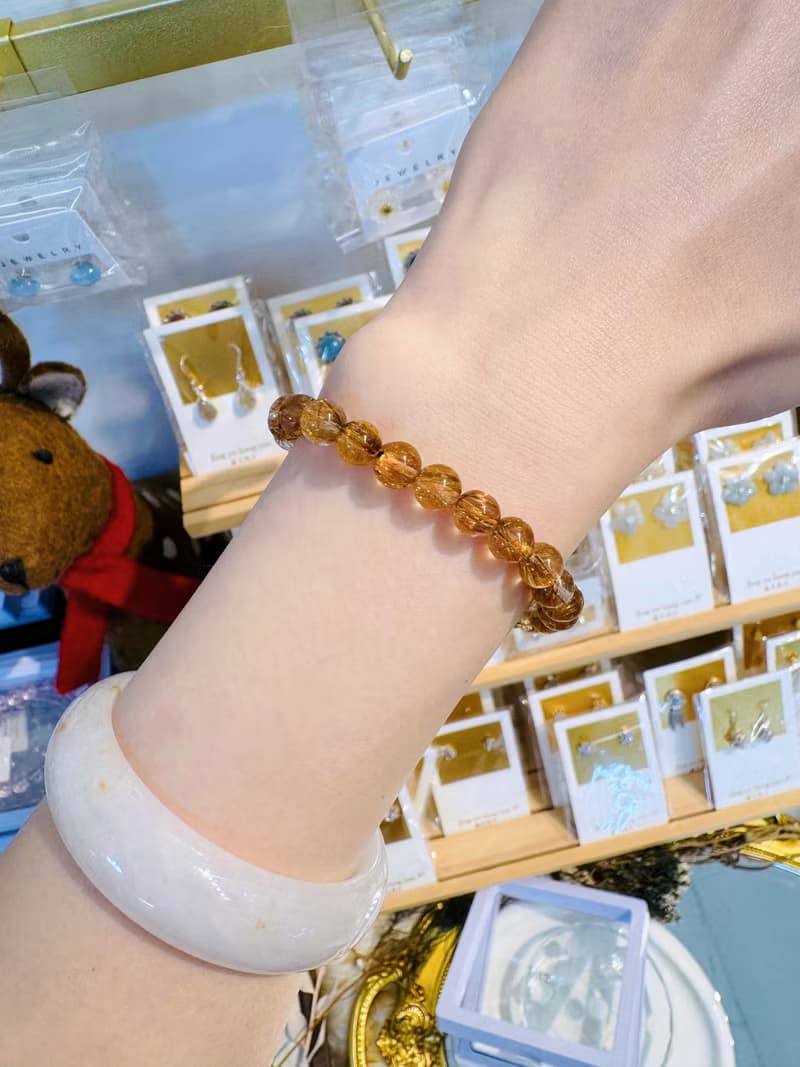 玻璃輕透料金閃閃銅髮6.8-7.3mm13.02g辟邪擋煞逢凶化吉化解濁氣