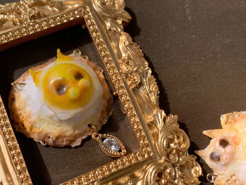 可愛 原創Sunny Side up太陽蛋貓咪系列 荷包蛋 早晨全餐 項鏈
