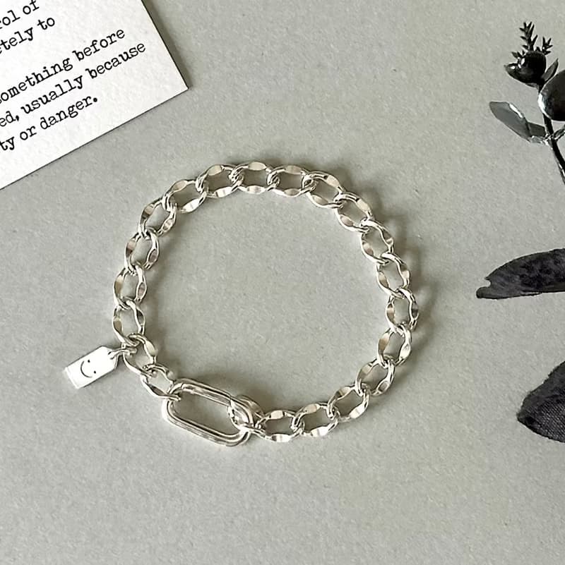 厚實好質感~純銀長方形手鍊 手鏈