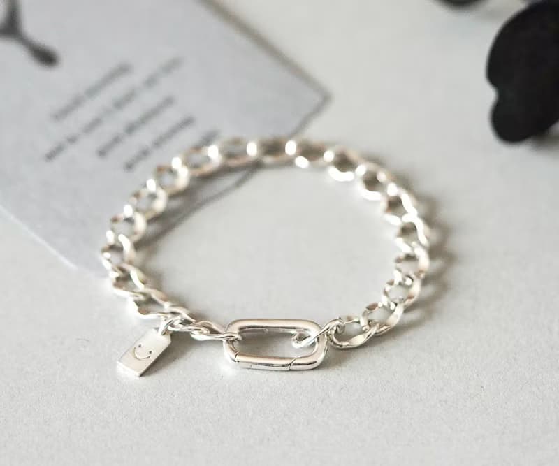 厚實好質感~純銀長方形手鍊 手鏈