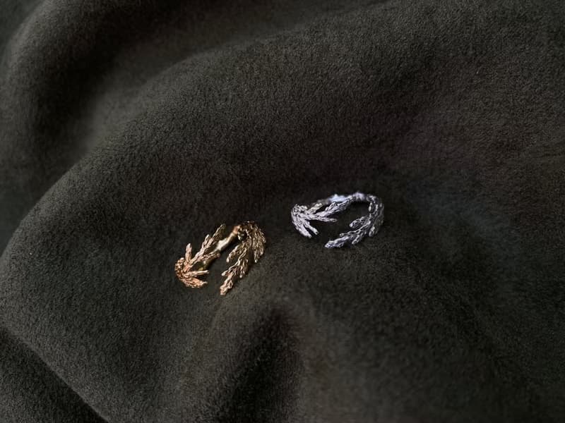 扁柏活圍戒-金色 原創金工戒指 純銀鍍金
