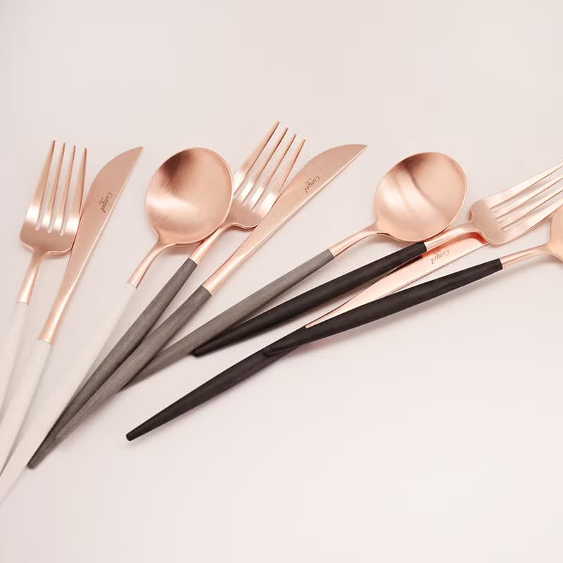 葡萄牙Cutipol GOA系列黑玫瑰金21.1cm主餐匙