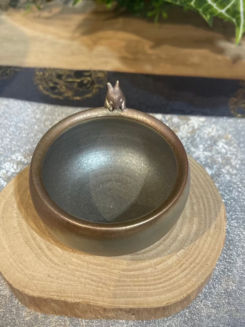 手捏兔子柴燒杯