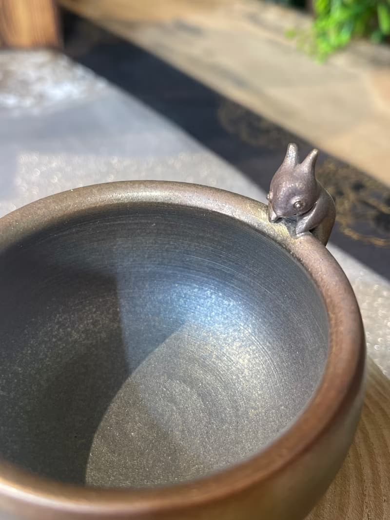手捏兔子柴燒杯