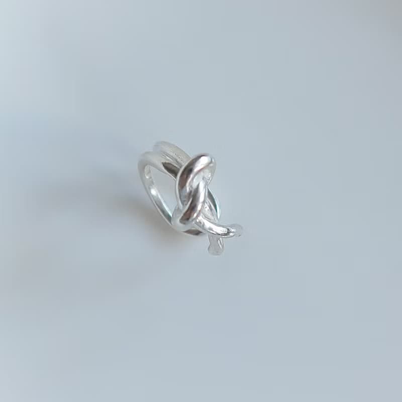 925純銀 結 心 厚實心 耳骨夾 耳環 耳夾 免費送禮包裝