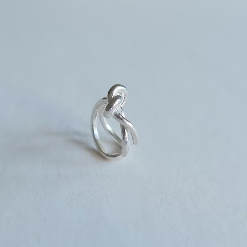 925純銀 結 心 厚實心 耳骨夾 耳環 耳夾 免費送禮包裝