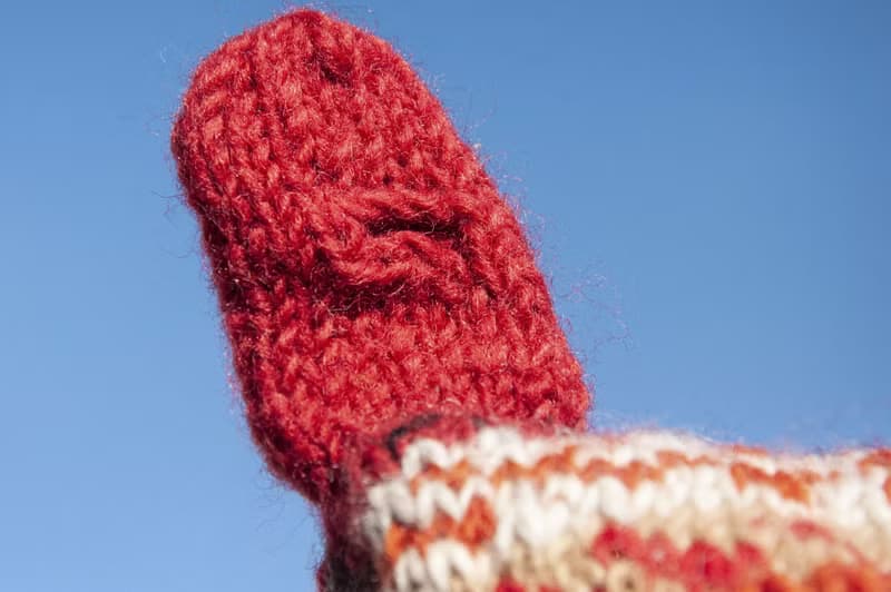 手織純羊毛針織手套/可拆卸保暖手套/內刷毛手套/觸控手套-夕陽