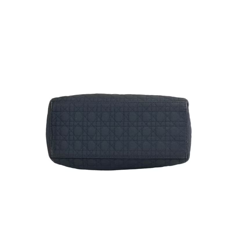 【 日本直送　名牌中古包 】Christian Dior レディディオール カナージュ ハンドバッグ ネイビー ナイロン vintage オールド ikb6ck