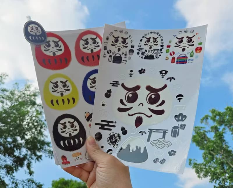 獨家だるま 車貼 文具 筆電 手機殼 行李箱 水壺 鐵盒 玻璃 貼紙