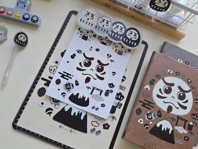 獨家だるま 車貼 文具 筆電 手機殼 行李箱 水壺 鐵盒 玻璃 貼紙