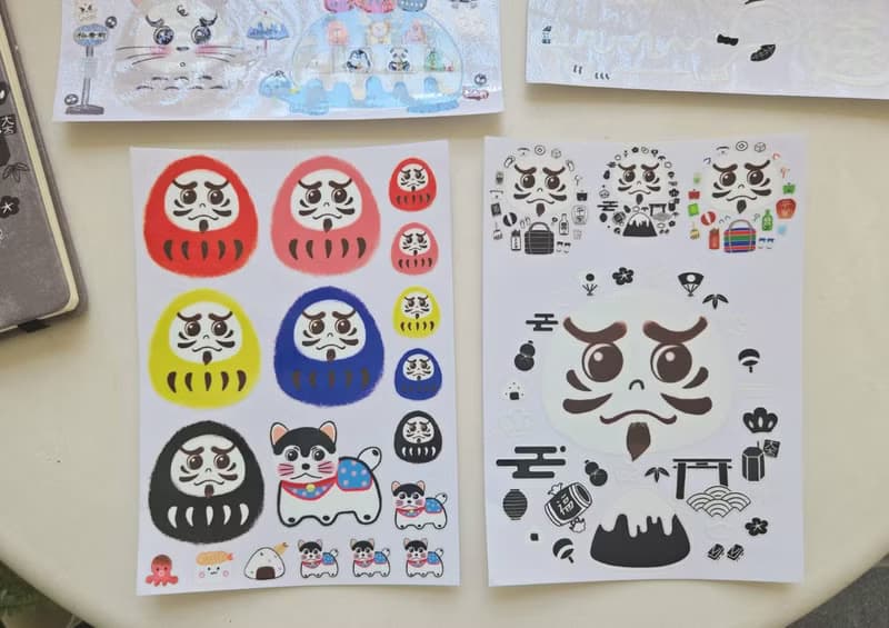 獨家だるま 車貼 文具 筆電 手機殼 行李箱 水壺 鐵盒 玻璃 貼紙