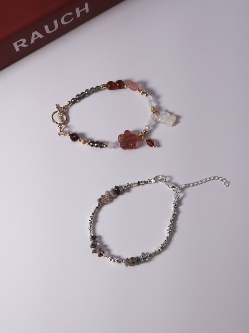 胡桃日記。赫基蒙水晶 Herkimer S925純銀 時髦水晶手鍊