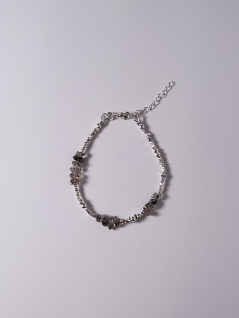 胡桃日記。赫基蒙水晶 Herkimer S925純銀 時髦水晶手鍊