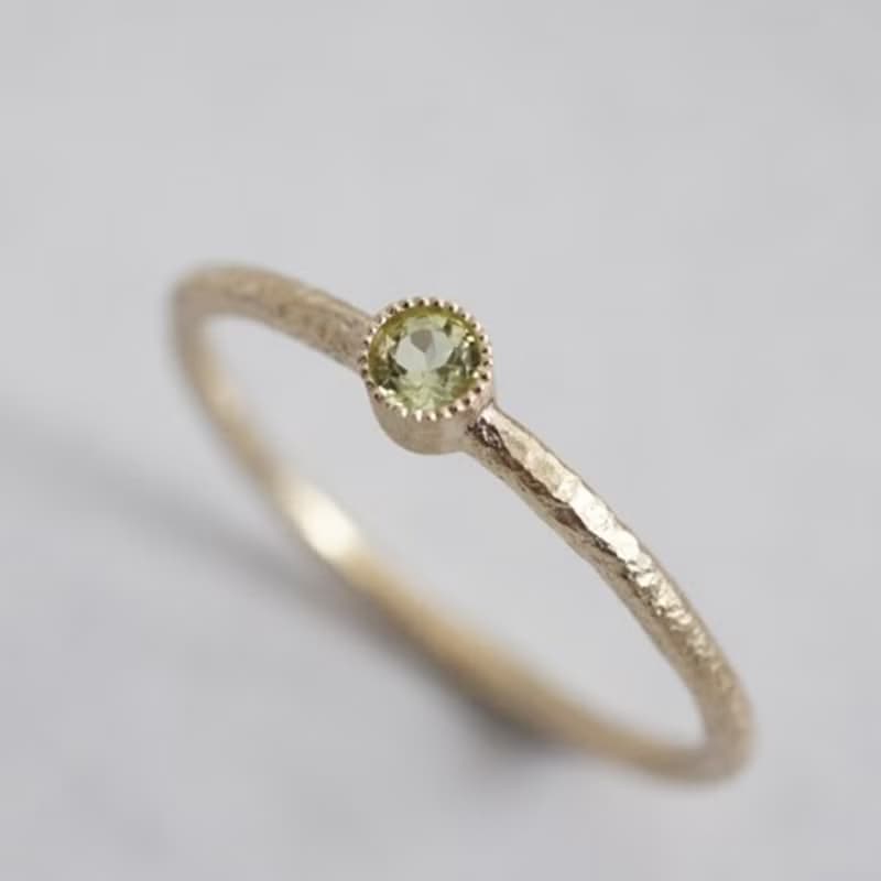 K18 Peridot birthstone ring [R050K18PD]