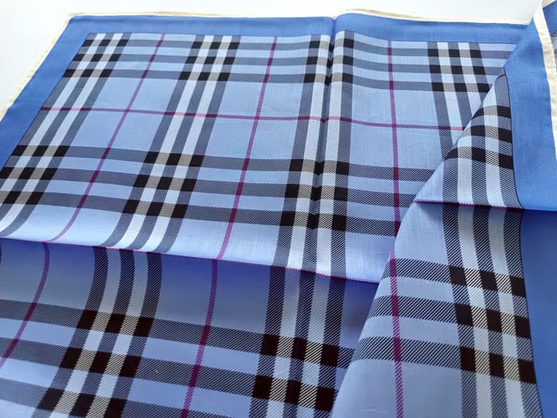 Burberry Vintage Handkerchief Blue Check Wedding Gift 20 x 20 inches.
