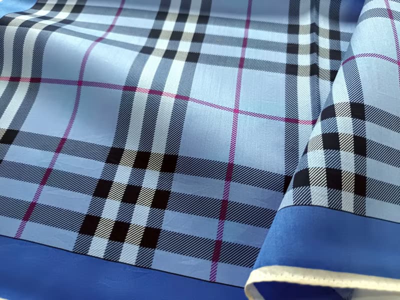 Burberry Vintage Handkerchief Blue Check Wedding Gift 20 x 20 inches.