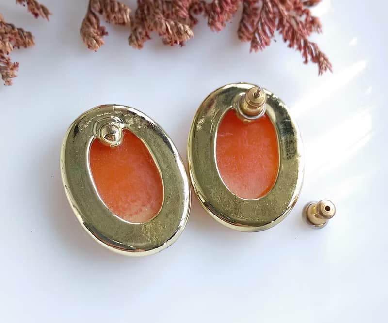 Vintage Jewelry 西洋古董飾品 CAMEO 古典簡約 針式耳環