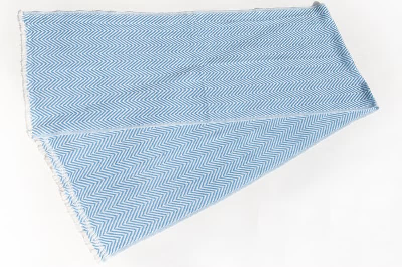 喀什米爾Cashmere/針織圍巾/純羊毛圍巾/羊毛披巾-厚款藍色