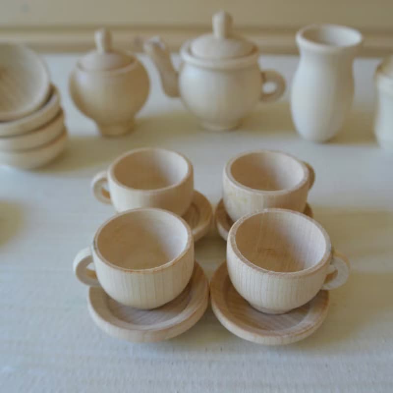 Wooden tea set Montessori Baby Toys Play kitchen Baby gift Wood toy