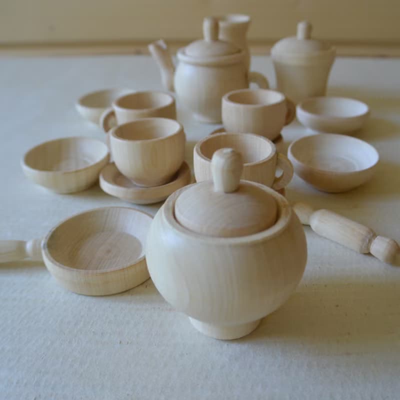 Wooden tea set Montessori Baby Toys Play kitchen Baby gift Wood toy