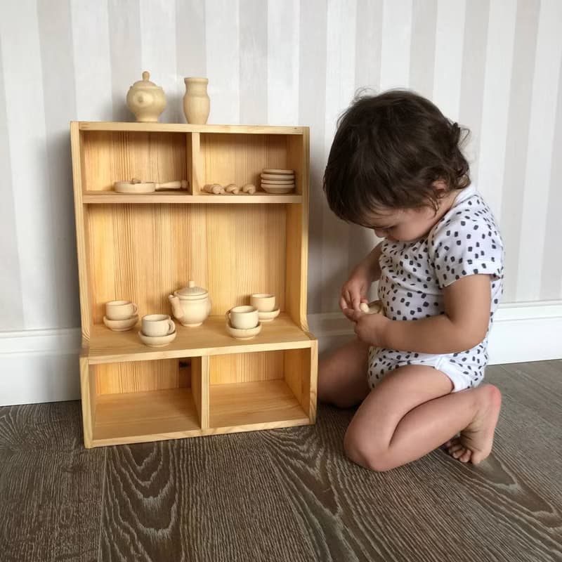 Wooden tea set Montessori Baby Toys Play kitchen Baby gift Wood toy