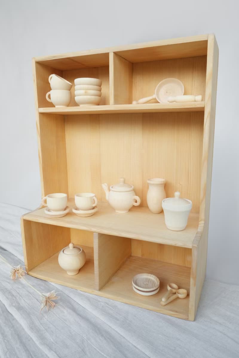 Wooden tea set Montessori Baby Toys Play kitchen Baby gift Wood toy