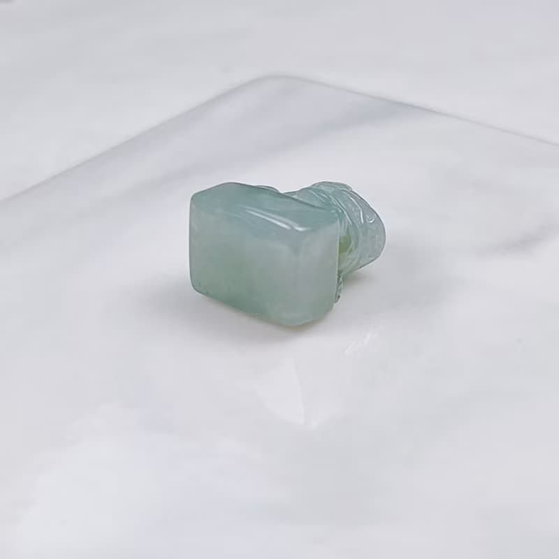 【招財神獸】冰種翡翠貔貅印章| 天然緬甸玉翡翠 | 送禮